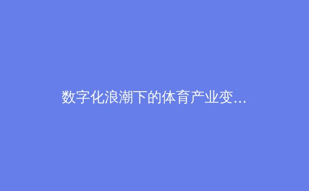 数字化浪潮下的体育产业变革：从观赛体验到商业模式的深度重构 - 3